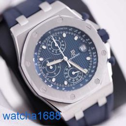 AP Wrist Watch Montre Royal Oak Offshore 26238ST Blue Plate Chronograph Mens Automatic Machinery Swiss Famous Watch Luxury Diameters 42mm