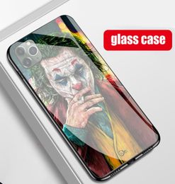 TPU+Tempered Glass Comics Joker phone Cases for iphone 12 mini 11 pro max 6 6s 7 8 plus X XR XS MAM SE2 SAMSUNG S8 S9 S10 E s20 s21 ultra NOTE 9 10 cellphone shell cover7014119