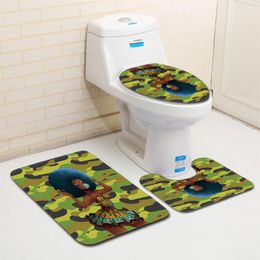 Bath Mats African Girls Shower Toilet Mat European Set Bathroom Lid Cover Home Decor Fashion Lady