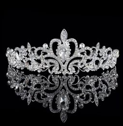 Shining Beaded Crystals Wedding Crowns 2019 Bridal Crystal Veil Tiara Crown Headband Hair Accessories Party Wedding Tiara 8022906