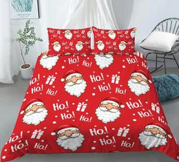 Bedding Sets 3D Santa Claus Duvet Cover Set Red Christmas Kids Baby Quilt For Polyester Gifts