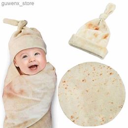 Filtar Swaddling Corn Cake Baby Filte Plysch Mjöl Corn Cake Plush Filt Baby Filt With Hat