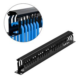 Cable Server Rack Desk Socket Holder Wire Management Tray Steel Horizontal 24 Way Wires Cord Organiser Shelf for 1U 19inch