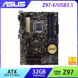 Motherboards Z97 Motherboard LGA 1150 ASUS Z97E/USB3.1 DDR3 32GB RAM Kit Xeon Intel Core i7 4770K Cpus DVI HDMI M.2 SATA3 ATX PCIE 3.0