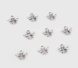 200Pcs alloy Bee Antique silver Charms Pendant For necklace Jewellery Making findings Craft 11x10mm6206751