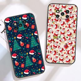 Merry Christmas Happy New Year Phone Case For Xiaomi Poco X5 X4 X3 M5 M4 M3 F5 F4 F3 GT Pro NFC Black Shark 5 Mix 4 Case Funda