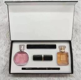 Top 5 in 1 Makeup Gift Set Perfume Cosmetics Collection Mascara Eyeliner Lipstick Parfum Kit6996138