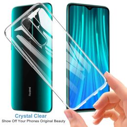 Clear Shockproof Phone Case for Xiaomi Redmi Note 8 Pro 8 8A 9 9S 9T 9A 9C 10 10S 11 Pro Soft Silicone Transparent Back Cover