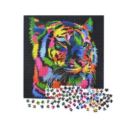 1000pcs Puzzle Oil Colourful Animal Tiger Piece Jigsaw Family ChallengeTable Game for Adults Decompressed Game Craft Decoration