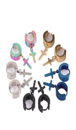Stud Titanium Steel Black Gold Silver Colour Earrings For Men Women Jewellery Multicolor 5 Colors5984265