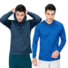 T-Shirts Mens Running Fitness Sports Coat Hooded Tight Hoodie Gym Soccer Training Run Jogging Quick Dry Breathable Sports Clothing