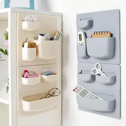 Hooks Plastic Storage Rack Shelf Wall Mounted Bathroom Kitchen Organiser Holder Bedroom Creative Adhesive Hanging
