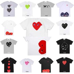Fashion Mens Play T Shirt Designer Red Heart Shirt Commes Casual Women Shirts Des Badge Garcons High Quanlity TShirts Cotton Embroidery Top e7DFS jhefds