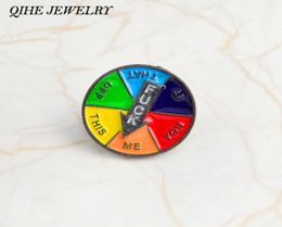 Spinning decision enamel Brooches pin lapel Badges Backpack Hats Funny Accessories9252229
