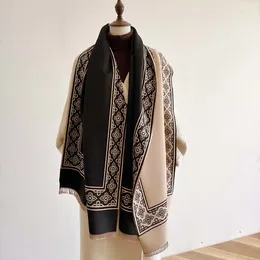 Scarves Comfort Vintage Jacquard Acrylic Cashmere Scarf Long Shawl Women Winter Neckerchief Summer Cape Double Sides Mother Gifts