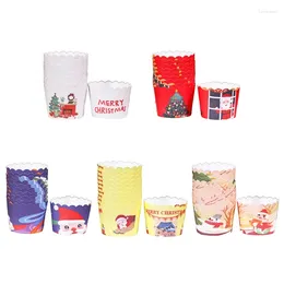 Party Supplies 50 Pack Christmas Cupcake Toppers Wrappers Favour Liners Baking Cups For Decor