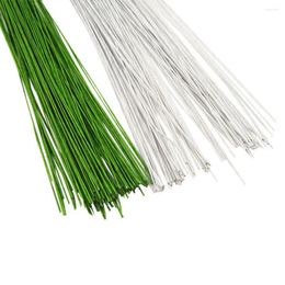 Decorative Flowers 50Pcs 26# 0.45mm 36CM Floral Wire High Quality Paper Covered Artificial Branches Twigs Iron For DIY/nylon Flower