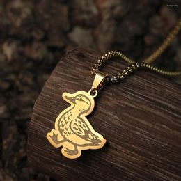 Pendant Necklaces Todorova Cute Duck Necklace For Women Men Stainless Steel Jewellery Birthday Party Gift