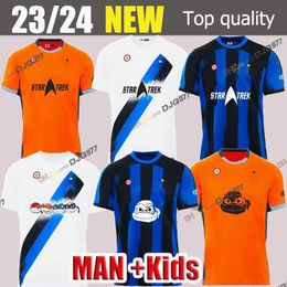 23 24 Soccer Jersey BARELLA INTERS DZEKO MILANs LAUTARO VIDAL J. CORREA 23 24 Football Shirt CALHANOGLU GAGLIARDINI Men Kit Yellow 3rd Kids Equpment