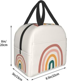 Boho Rainbow Lunch Box Reusable Lunch Bag Tote Bag Insulated Lunch Bag for Women Men Boy Girl Gifts School