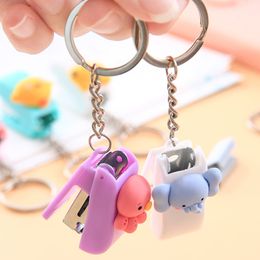 Mini Staple Keyring Cute Animal Office Accessories Stationery Student Learning Portable Stapler Without Stitching Needle