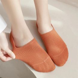 Women Socks 5 Pairs Women's/Men's Cotton Summer Solid Color Invisible Low Cut Female Multipack Plain No Show Anti-slip