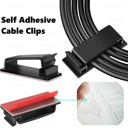 Self Adhesive Cable Organizer Cable Management Clips Wire Clips Cord Holder for TV PC Ethernet Cable under Desk Home Office