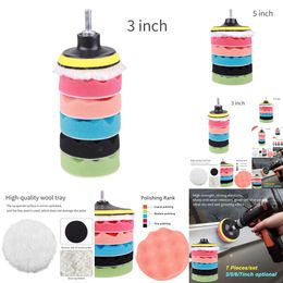 New 2024 2024 Other Interior Accessories 8Pcs Buffing Pad 3''5''Car Sponge Polishing Pad Kit Abrasive Polisher Drill Waxing Compound Tools Accessory For Auto Care
