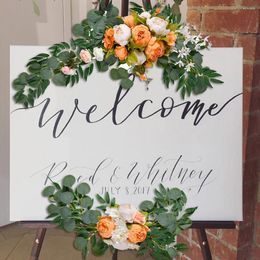 Decorative Flowers Artificial Arch Kit Wedding Peony Welcome Sign Plant Bouquets Decoration Pography Prop For Party Green