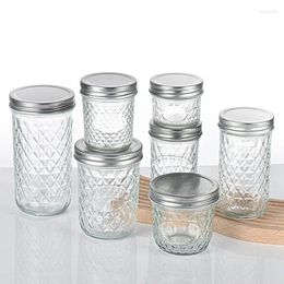 Storage Bottles Glass Mason Jars (3-8) OZ Canning Jelly With Food Grade Safe Metal Lids Honey Wedding Favours Shower DIY Spice