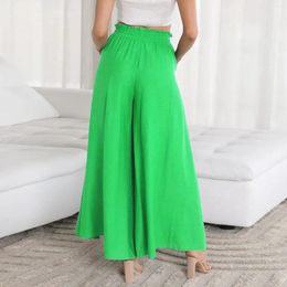 Women's Pants Womens Fashion Casual Wide Leg With Pockets Leisure Formal Slim Fit High Waist Ladies Long Drawstring Trousers