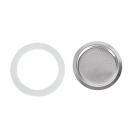 Ring Gasket Seal Top Flexible Silicone Rubber Washer With Filter Mesh For Espresso Moka Stove Pot Cups Coffee Makers Accessories