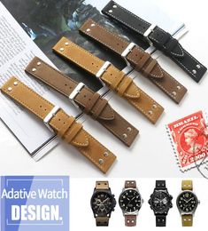 Black Brown Khaki Yellow Genuine Leather Watchband For Hamilton 20mm 22mm Man Watch Strap Bracelet with screw2195941