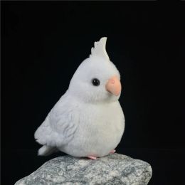 Lifelike Parrot White Yellow Gray Cockatiel Small Bird Emulational Animal Soft Stuffed Doll Plush Toy Birthday Christmas Gift