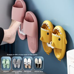 1-5 Pieces Bathroom Slipper Rack Wall-mounted Hole-free Bathroom Wall Toilet Door Drain Shelf Bedroom Tidy Storage Shoe Rack