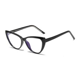 TR90 Anti Blue Light Big Cat Eye Glasses Frames Women Optical Fashion Computer EyeGlasses Y0831285w