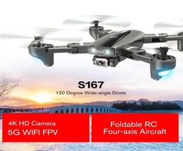 New S167 5G Wifi FPV RC Drone with 4K HD Camera Wideangle Drone GPS Positioning Drone Foldable RC Fouraxis Aircraft 20207327281