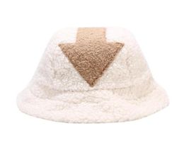 Appa Bucket Hat Hip Hop Lamb Wool Gorros Fishing Cap Fur Bucket Hat Plaid Panama Winter Warm Arrow Symbol Print Appa6705259