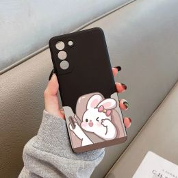 Funny Bear Bunny Couple Phone Case for Samsung Galaxy S24 S23 S22 S21 S20 FE Ultra Plus Shockproof Silicone Covers Animal Fundas