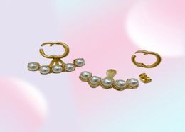 Fashion Designer Earrings For Women Stud Earrings Pearl Jewellery Gold Letters Hoop Earring Diomond Box Wedding Ear Studs Charm 22012678876