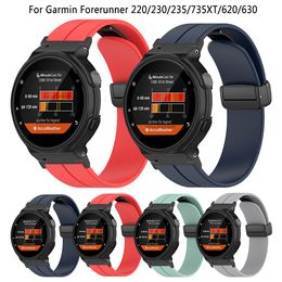 Folding Buckle Silicone Strap For Garmin Forerunner 220/ 230/ 235/ 735XT/ 620/ 630 Smart Watch Bracelet Replacement Accessories