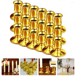 Candle Holders 24 Pcs Base Wedding Candles Plastic Candlestick Candleholder Craft Decoration Gilded Ornament Home Small Elegant Style