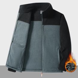 Plus Size 9XL Winter Men's Fleece Jacket Warm Tactical Jackets for Men Coat Clothing Outdoor Windproof Full Zipper Fleece Jacket