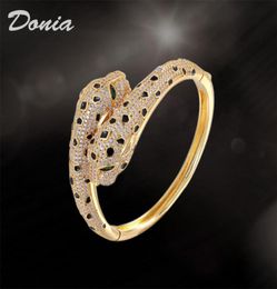 Donia jewelry luxury bangle European and American fashion exaggerated classic leopard print microinlaid zircon designer ring set9262198