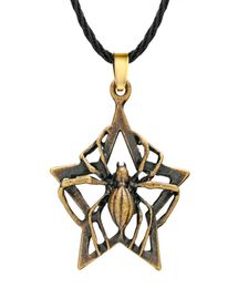 Huilin Jewelry Punk Animal Insect Spider Necklace Antique Bronze Rock Star Pendant Necklace Viking Cool Men Jewelry Gift Charm6853744