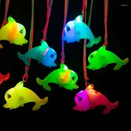 Party Decoration 20pcs Light Up Flashing Multi Color Dolphin Necklace Glow Supplies Children Kids Toy