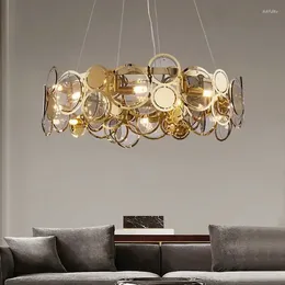 Chandeliers Postmodern Luxury LED Chandelier For Living Dining Room Bedroom Simple Fixtures Restaurant Clothing Store Glass Hanging Lamp
