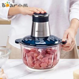 Blender Bear Electric Food Processor Chopper Two Speeds 2.5L Glass Bowl Blender Meat Grinder for Babyfood Vegetables Onion Garlic