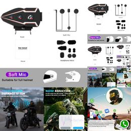 New 2024 Car Electronics Motorcycle Helmet Headset Bluetooth 5.0 Wireless Handsfree Call Kit Stereo Anti-Interference Waterproof Earphone