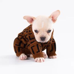 New Designer Dog Clothes Brand Dog Apparel Dogs Knitted Sweaters Classic Cable Knit Pet Jumper Puppy Coat Warm Sweartershirts Outfits for Doggy Cats in Autumn Winter